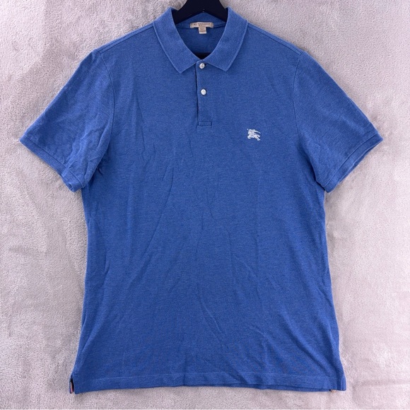 Burberry Brit Polo Shirt Mens Size XL Blue Cotton Classic Fit Casual - Picture 2 of 5